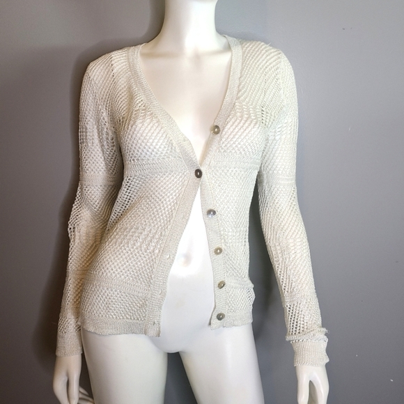 Studio Y White Cardigan size Small with tags - Picture 4 of 12